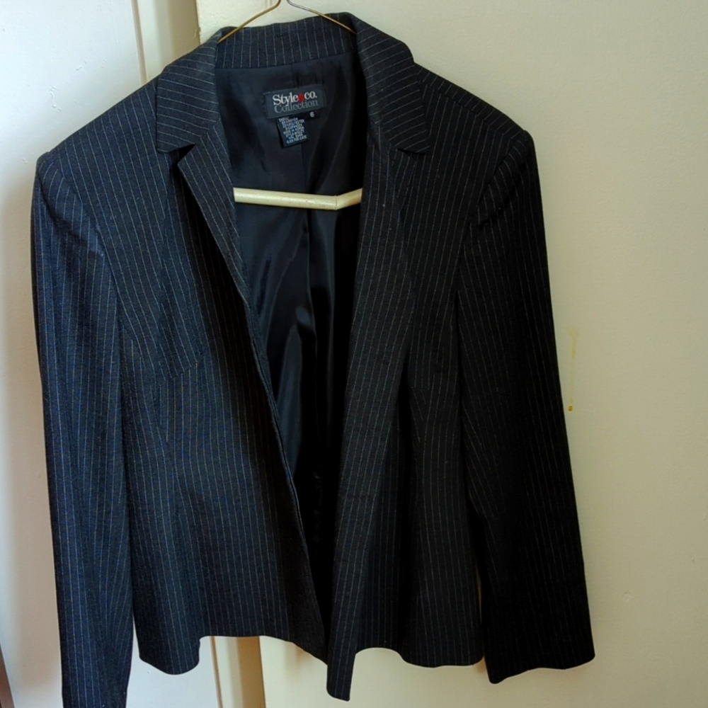 Blazer, Style &Co, black/gray pinstripe